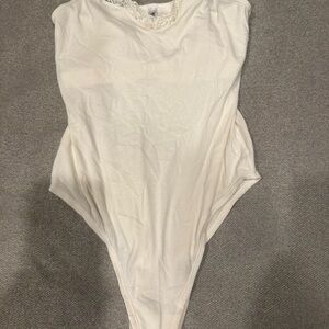 Only Cream Lace-Accent Bodysuit